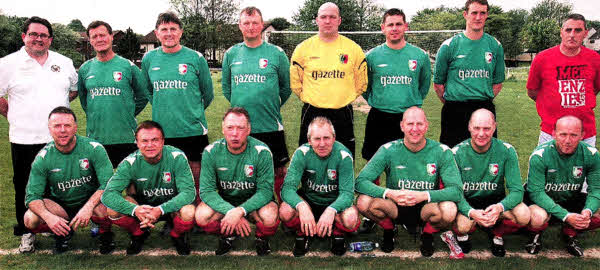 Glentoran Legends team pictured before the Hillsborough 40th anniversary match against Hillsborough. US2110-520cd
					