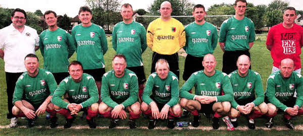 Glentoran Legends team pictured before the Hillsborough 40th anniversary match against Hillsborough. US2110-520cd
					