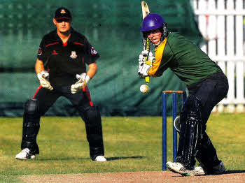 Greg Thompson batting for Lisburn in Saturday's match with Limavady. US1910-594cd
	