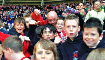 A section of the Lower Maze tour party in the Sunderland Stadium.
	