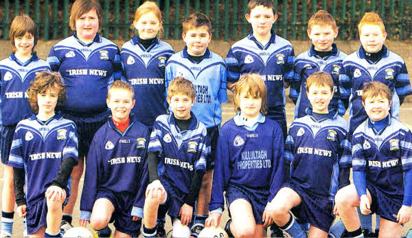 St Joseph's Primary School Gaelic team who recently played at Casement Park, Belfast, during the half-time interval of the Antrim v Fermanagh game. US1010-520CD
	