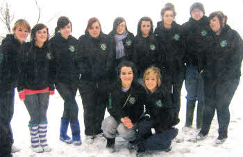 Mrs Shauna Hurson with the group of Year 13 pupils in Romania.