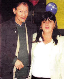 Lisburn grandmother Margaret Gibson when she met Alex Higgins last year-
