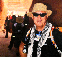 Arnold Wylie during his trek in the Jordanian desert