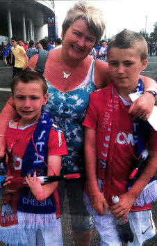 Brian and Adam Kerr at Old Trafford