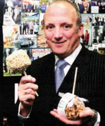 David Hallowell with one his 'gourmet apples'