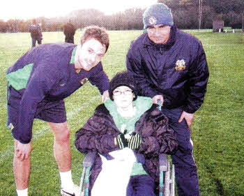 Dylan when he went to meet the Northern Ireland team at training.