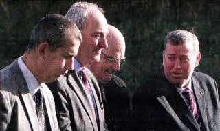 Edwin Poots, Mark Durkan, Belfast Mayor Pat Convery and Lisburn Mayor Paul Porter