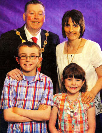 The Mayor Alderman Paul Porter, Mayoress, Mrs Nicola Porter and Joshua and Hollie Porter.
	