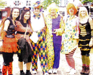 Some of the staff in fancy dress who climbed Slieve Donard