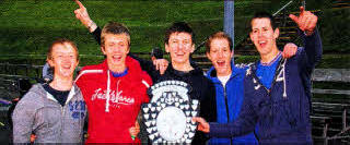 Senior boys after winning the Belfast Battalion Athletics Senior Shield last summer. This is the first time the shield has come to Lisburn since the first competition in 1934.