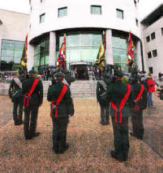 RIR soldiers on parade at Lagan Valley Island