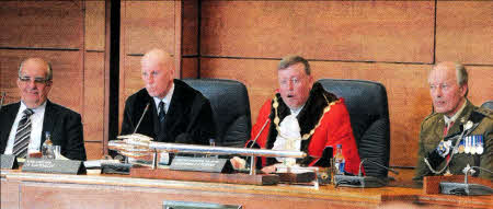 The special meeting of Lisburn Council which conferred the Freedom of the City on the Royal Irish Regiment