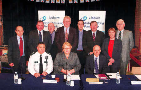 Representatives of the Lisburn District Policing Partnership who attended the recent public meeting at Knockmore Primary School.