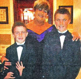 Adam and brother Brian and mum Gaye at the Awards.