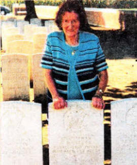 Betty Ogle at George McClure's grave
