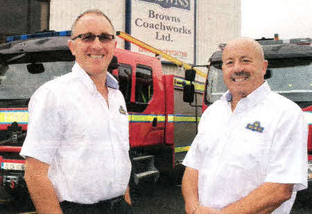Ian Mawhinney General Manager and Brian Brown Managing Director of Browns Coachworks after announcing the order.