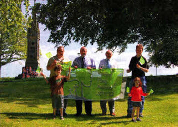 Pictured with the Green Flag which was recently won by Castle Gardens for the fourth time are: (l-r) Master Garrett Breathwaite; Mr. Phillp Simpson, Irish Linen Centre and Lisburn Museum; Mr. Colin McClintock. Director of Environmental Services; Alderman Jim Dillon, Chairman of the Council's Economic Development Committee; Mr Jonathan Baker, Park Ranger for Castle Gardens and Miss Eva Breathwaite.