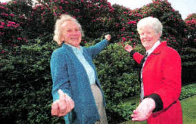 Members Sheillagh Stephenson and Agnes Catrey of The Open Door Club pictured on the preview tour of the Castle and grounds