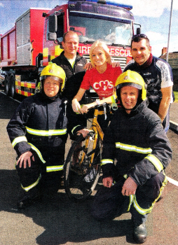 Back row left to right Watch Commander Roy Purvis from Lisburn Fire Station, Sarah Gawley, Care Services Officer CHS, Fireflghter James Harper from NIFRS Regional Control Centre Lisburn Front, Firefighter Craig Hunt and Firefighter Noel McKee both from Whitla Fire Station.