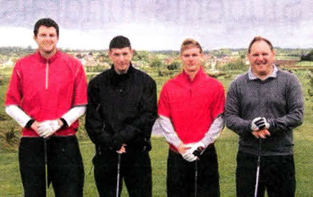 From left to right, Justin Sheppard, Roy Smyth, Andy Blakley, Lee Porter, team winners from Wesley FC.