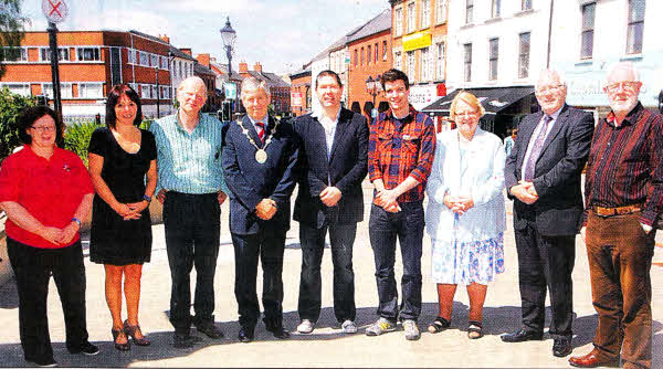 The Mayor of Lisburn, Councillor Brian Heading joins the 'Proud to be Part of Lisburn Steering Group' to launch 'Lisburn City Fest' which will take place on June 25 in Lisburn City Centre.