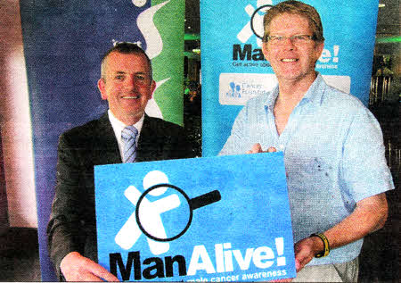 Gerry McElwee (left), UCF's head of Cancer prevention, with Colin Donaldson.