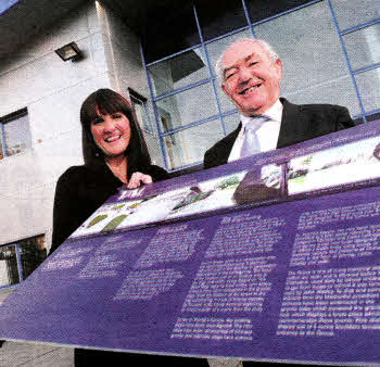 Caroline Eccles from TAL Civil Engineering Limited with Alderman Jim Dillon, Chairman of the Council's Economic Development Committee promoting the Central and Eastern Europe Trade Development Programme.