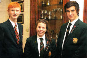 Friends' pupils John Logan, Anna Martin and Jordan McCready. US4611-139A0
