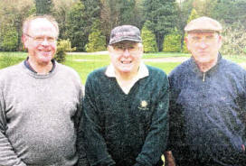 Ian Shane, Tom Hague and Jim McDonald at Lisburn. Brian Wilkinson who had a hole in one at the sixth hole in Lisburn.