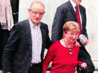 Andrew and Patricia Cardy, Jennifer's parents, leave Armagh court.