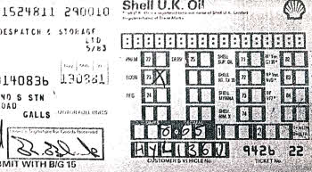 The crucial petrol receipt which Black signed in 1981