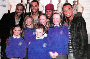 Pupils from St Colmans, Lambeg with JLS at the King's Hall.00