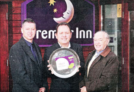 From left Mr Martin Magennis, Director at Time Associates; Mr Andrew Orr, General Manager at Premier Inn Lisburn and Alderman Jim Dillon, Chairman of the Council's Economic Development Committee.