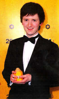 Jonathan McKee receiving his award