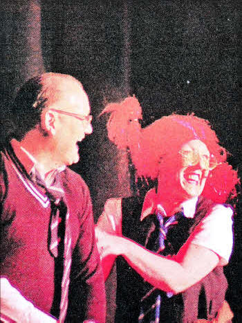 Ian Bennington and Laura Kerr on stage with Lambeg Players