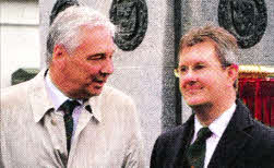 Lagan Valley MP Jeffrey Donaldson and broadcaster Paul Clark at the ceremony