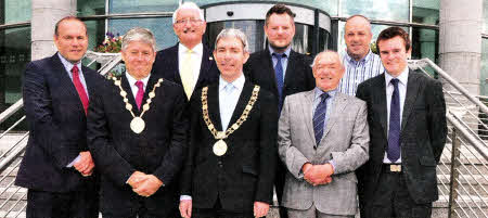 The Lord Mayor of Dublin, Andrew Montague and the Mayor of Lisburn, Councillor Brian Heading met with the Council's Economic Development Unit, Elected Members and representatives of the local business community to discuss economic programmes currently being facilitated across the City.