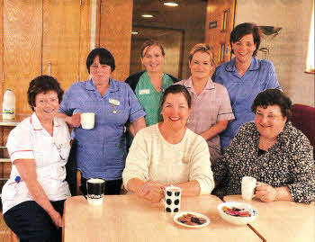 Pictured L/R: Frances Hogg, Jayne Parkinson, Michelle Gordon, Hazel Craig, Lisa McGarry. Front Row: Breedagh Hughes (NI Board Secretary, Royal College of Midwives) and Louise Silverton (Deputy General Secretary, Royal College of Midwives)