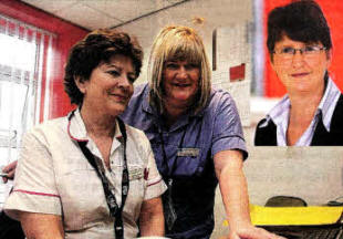 Frances Hogg Team Leader and Cathy Bell Team Midwife at Lagan Valley Hospital Maternity Unit.