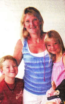 Mandy Wilson with her children Tyler and Ellie.