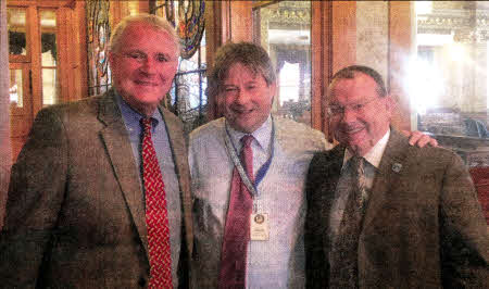 Lagan Valley MLA Basil McCrea with Mayor Tom Barrett and Economic Development Commissioner Rocky Marcoux