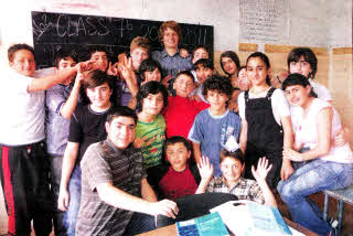 Rob with some of the pupils he taught