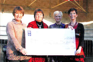 Colleen Shaw (Friends of Cancer Care) with Paula McCabe, Jane O'Loughlin and Dorothy Sturgeon, organisers of the successful charity night.