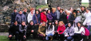 A windswept visit to the Antrim Coast for Laurelhill pupils and their Spanish link school