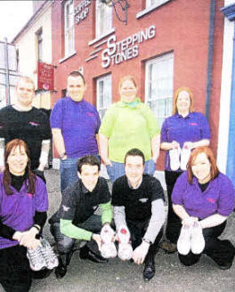 Staff of Stepping stones who are taking part in the Belfast Marathon Relay. US0511.