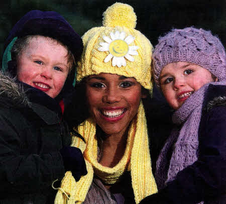 Launching the Northern Ireland Cancer Fund for Children's Winter Woolie Walks are Miss Northern Ireland, Lori Moore with twins, Patrick and Eloise Morris (3)- Hillsborough Forest Park will host one of the ten walks taking place on Saturday 26th February- Photo by William Cherry/ Press Eye.