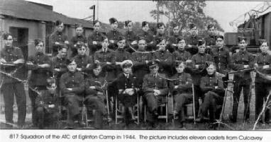 81 7 Squadron of the ATC at Eglinton Camp in 1944. The picture includes eleven cadets from Culcavey