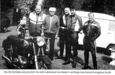 Rex McCandless (second from left) maintained his intrest in all things mechanical throughout his life