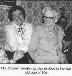 Mrs Elizabeth Armstrong who survived to the ripe old age of 106